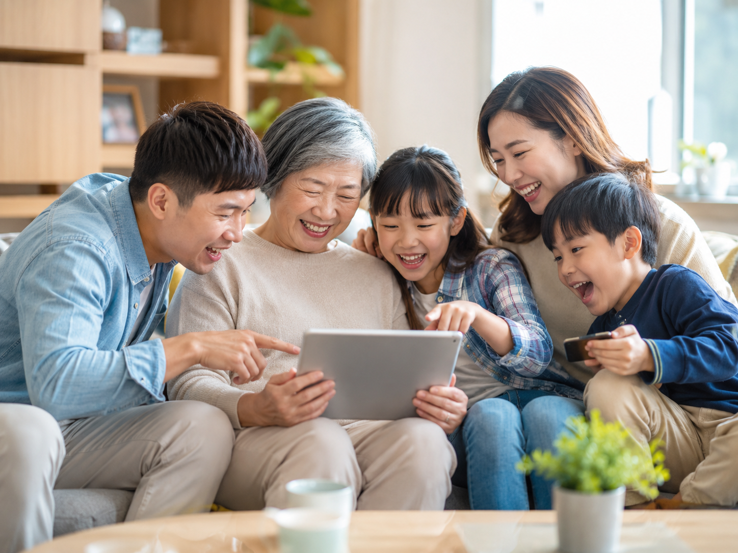 三代同堂一起使用珍妮樂齡